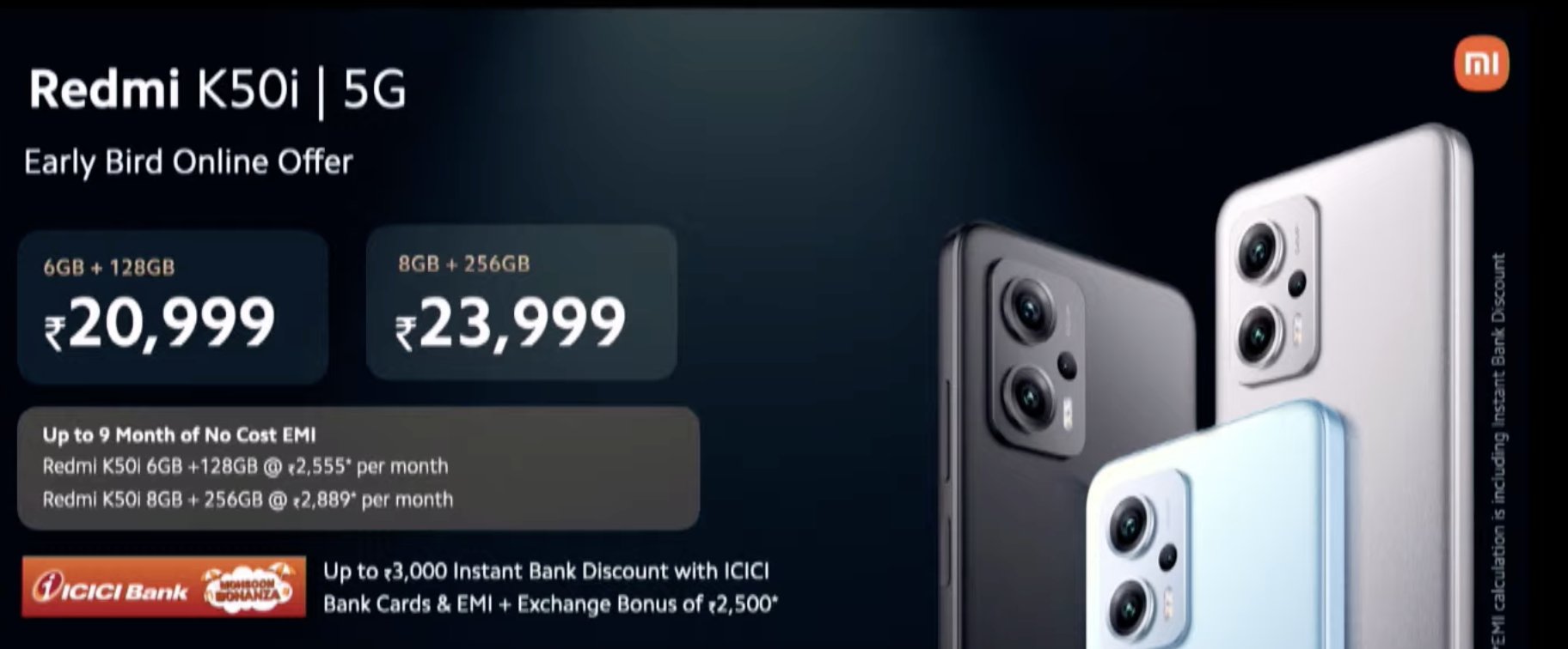 ranjit on twitter: "damm liked the pricing of redmi k50i 5g smartphone price below is with card offers. regular price is rs 25,999 but that also is very good for a smartphone