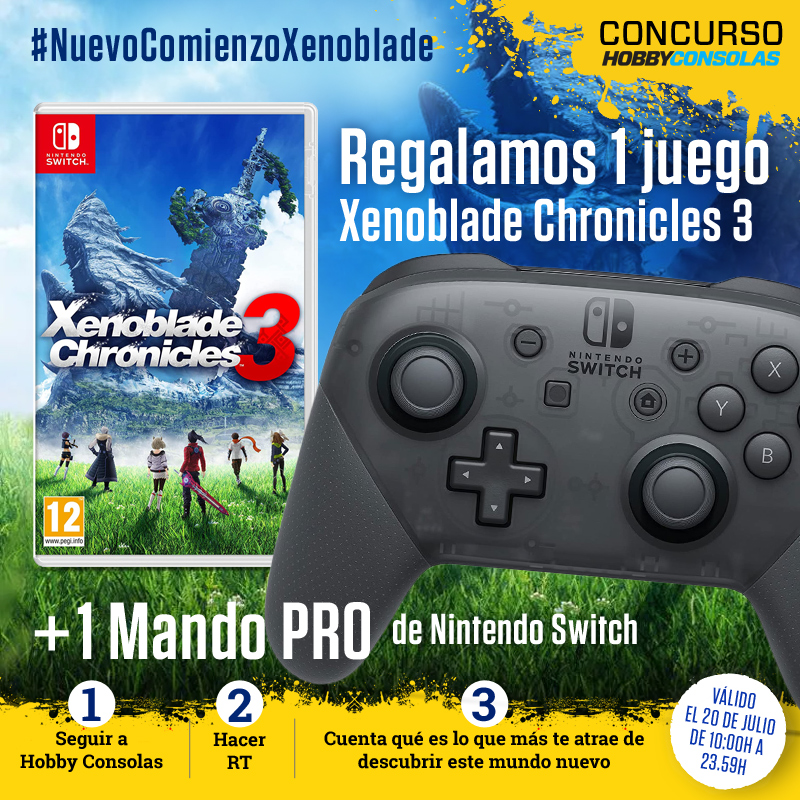 Hobby Consolas on Twitter: "🔵 ¡SORTEO! 🎁 Pack Xenoblade Chronicles 3 +  Mando Pro de Nintendo Switch 1️⃣ Síguenos 2️⃣ RT 3️⃣ Responde con  #NuevoComienzoXenoblade contando qué es lo que más te