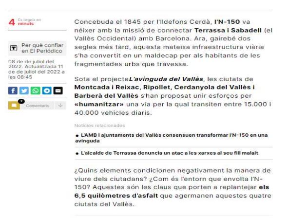 AvingudaValles's tweet photo. ¿Quins elements condicionen negativament la manera de viure dels ciutadans?
¿Com és l’entorn que porta els quatre municipis vallesans a voler «humanitzar» l’#N150?
#AvingudaValles #RiConnect #URBACT
👇 https://t.co/r8JqUQqrOu