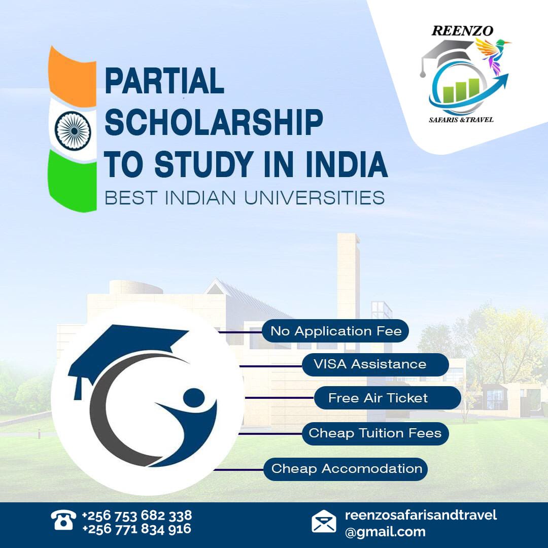reenzosafaris's tweet photo. Dear STUDENTS .Registrations for study in India scholarships are still ongoing .
Categories available: 
Pharmacy,BBA,BCOM,BA ,ECONOMICS ARTS,Humanities and arts JOURNALISM , Psychology ,data science,statistics
- Computer science &amp; ICT
#Scholarships 
#studyabroad 
#Studyindia https://t.co/rQsjupu6uX