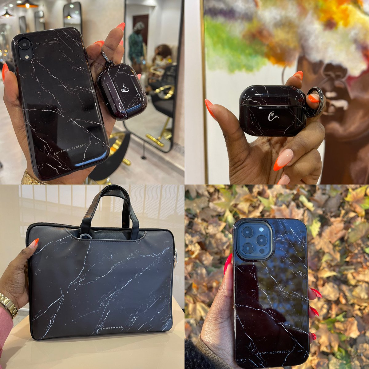 NoHarm_Intended's tweet photo. Hey guys , my brand @shoppingspreeco just released A line of gorgeous matching Phonecases, airpod cases and laptop bags in different designs. 
Please check our website https://t.co/0a9YJVWHq3
WhatsApp : https://t.co/xER3KVTRqe
Please RT Thread
my customers are on your TL 🙏🏾 https://t.co/a7qh6AxKiy