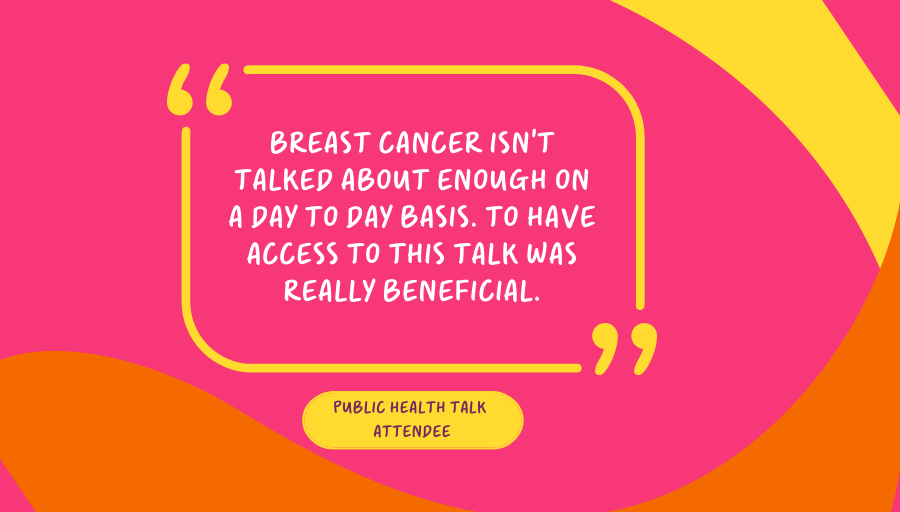 BreastCancerNow's tweet photo. Do you want to raise awareness of breast cancer in your workplace or community group? Our team of trained volunteers deliver Public Health talks online and in person. Find out more information or book a talk here: https://t.co/W9uhLzMW0X https://t.co/b5743028ii