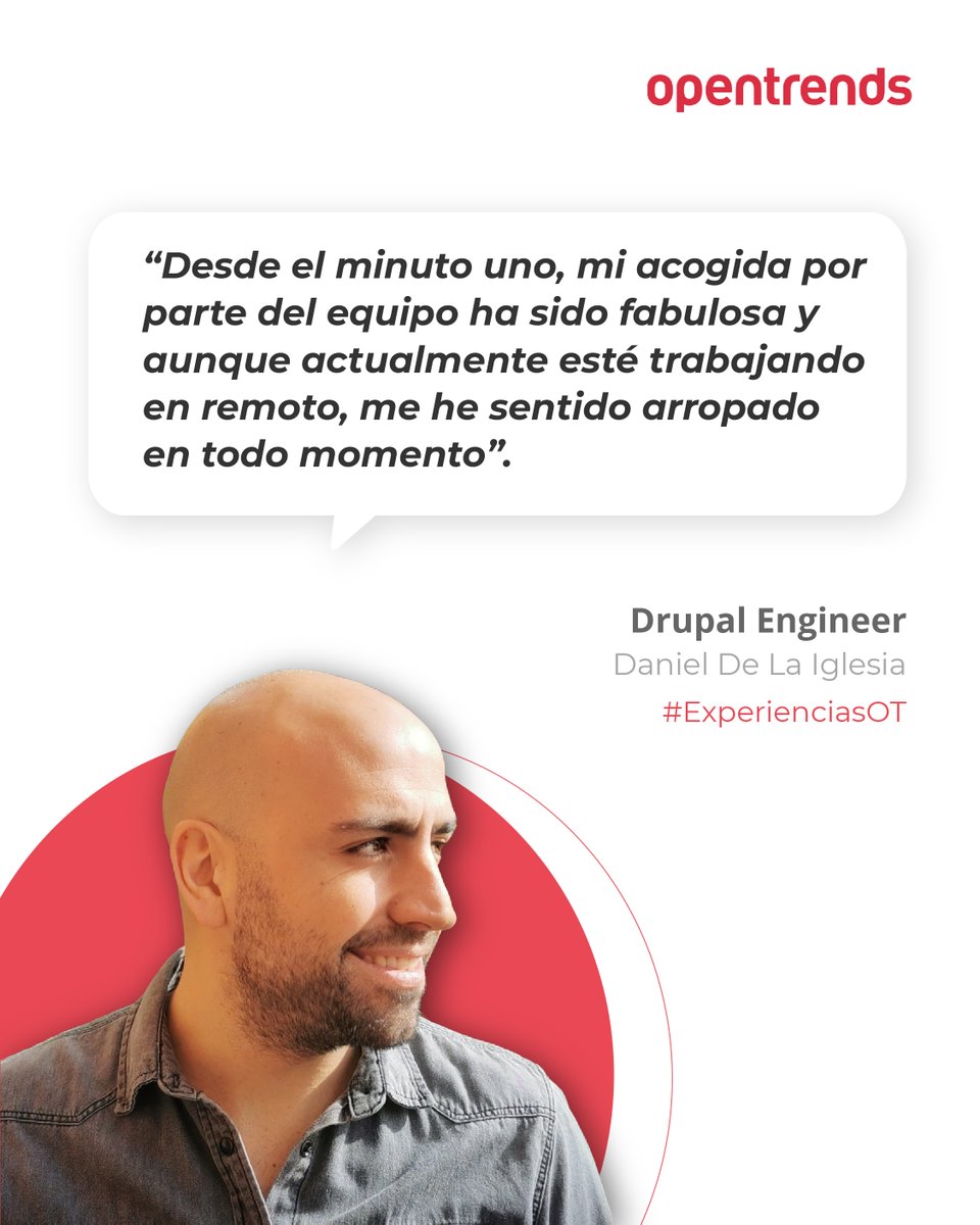 opentrends's tweet image. 🫣 ¿Tienes curiosidad por saber cómo es un #onboarding en Opentrends?

Daniel De La Iglesia entró hace 5 meses como #DrupalEngineer y así es como está viviendo el proceso👇

(Continúa en comentarios)
