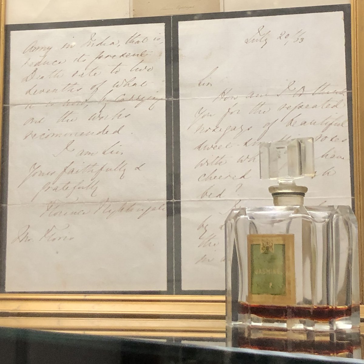 FlorencesLondon's tweet photo. #OTD 1863 Florence wrote to @FlorisLondon to thank Mr Floris for sending her his 'sweet-smelling bouquets'. Her 2 favourite scents, which they still sell, were Night Scented Jasmine and White Rose. #AtoZFlosLondon #flocations https://t.co/RhcRxfk09f