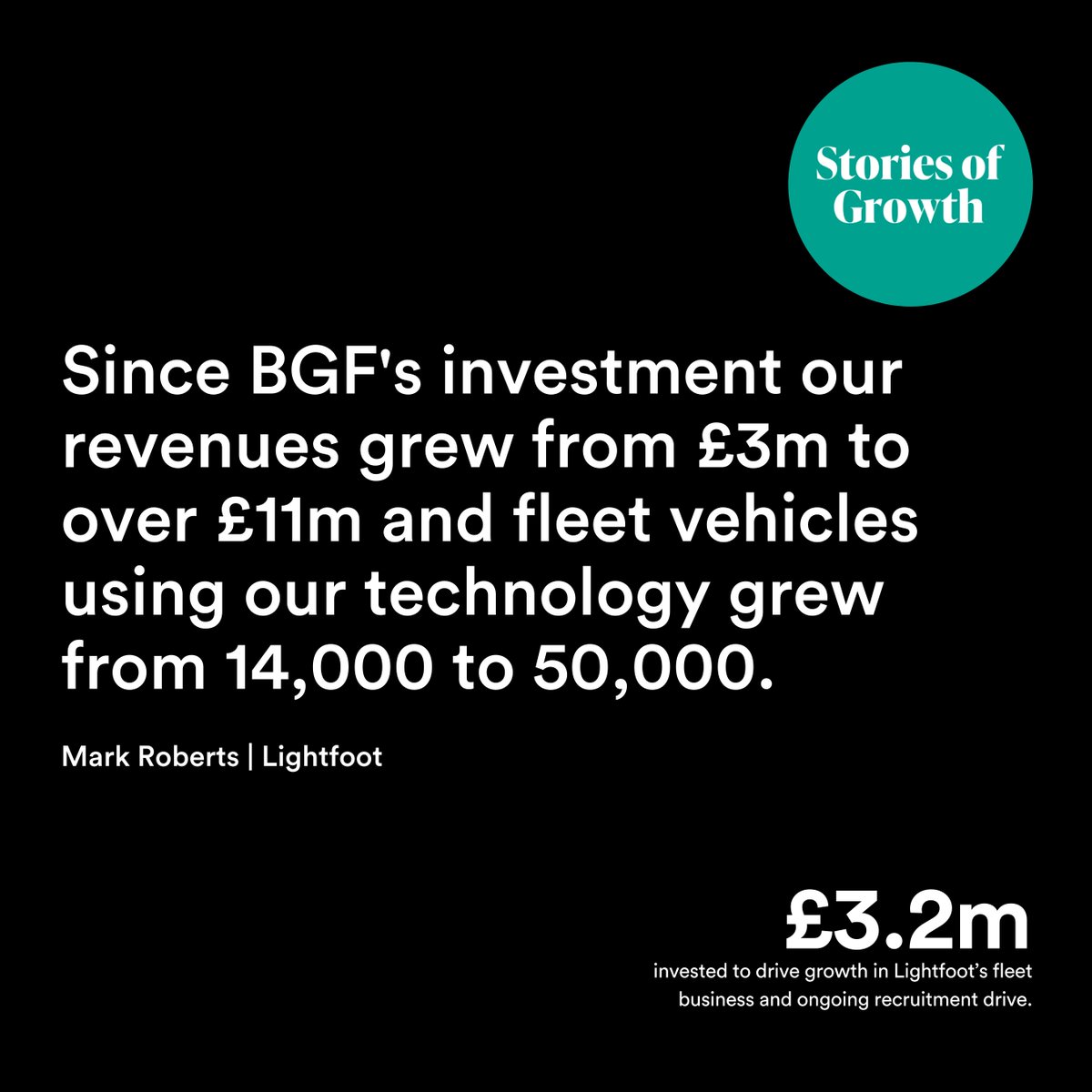 BGF’s funding helped vehicle technology company Lightfoot build its fleet business and drive recruitment. We invested in 2018 and exited in 2021 following a period of successful growth. Hear from Founder, Mark Roberts about Lightfoot's journey to date. ow.ly/RGSA50JWJIR