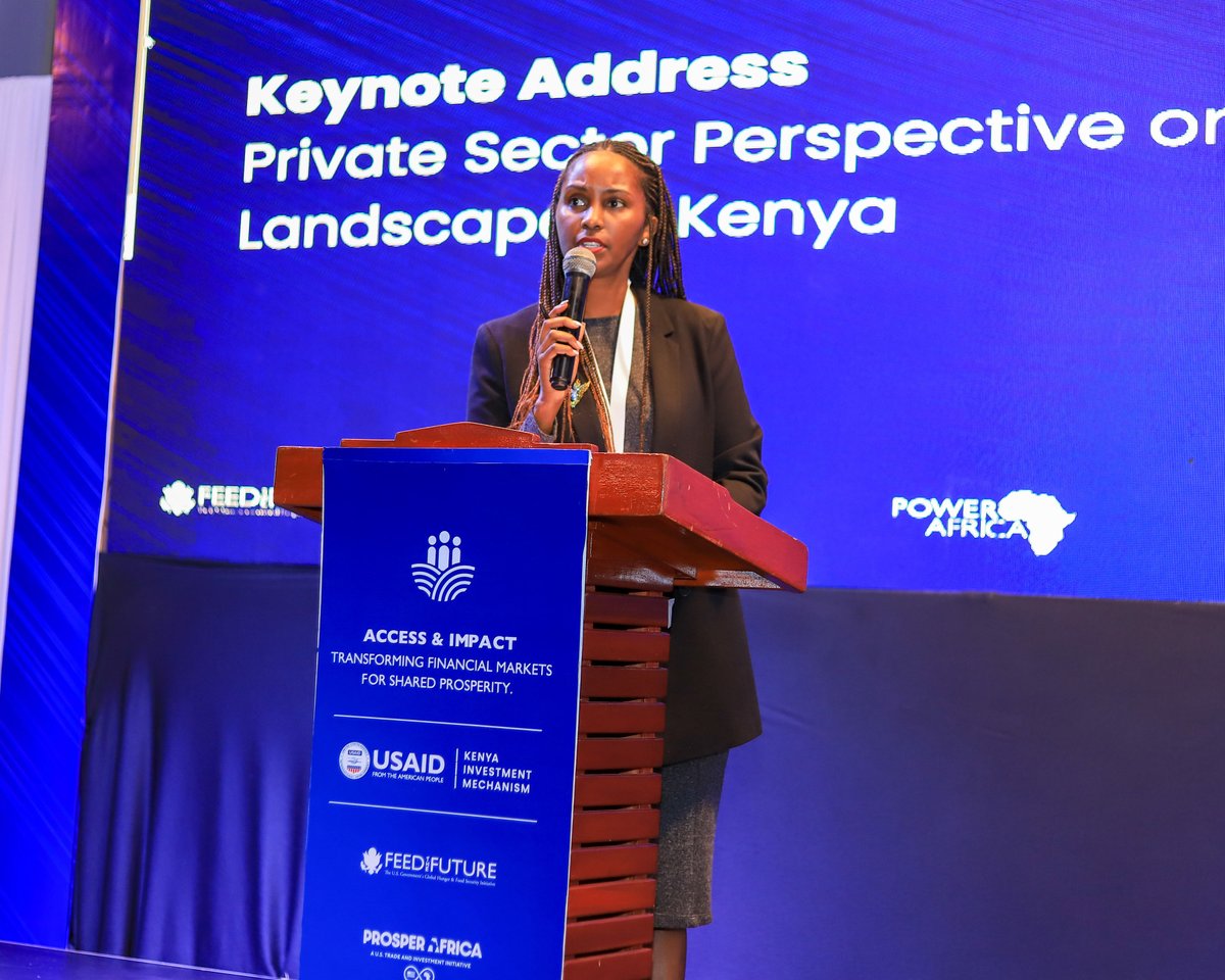 InvestinKEA's tweet photo. @wangarimuikia of the EGCL Institute, giving a keynote address on the private sector’s perspective of Kenya’s investment landscape.
#ToInvestInKenyaTalkToUS #USAIDKIMLearningEvent https://t.co/NNUCIYXxUC