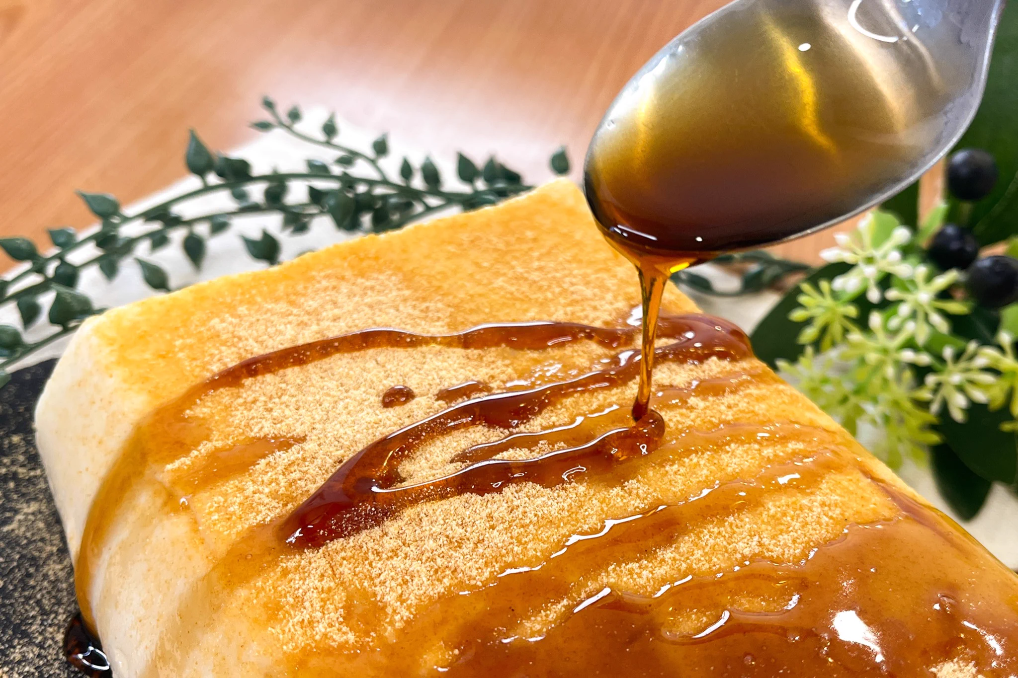 パックでそのまま作れる！やさしい甘さの豆乳きな粉プリン。