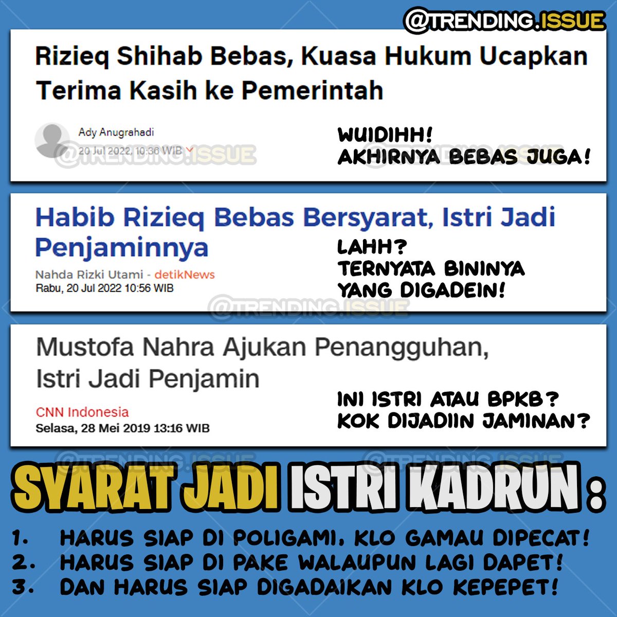 Ternyata...jadi istri k'drone itu berat🤪
Mungkin cebong ga akan sanggup
Biar pendukungnya saja😊

<a href="/Trending_Issue/">TRENDING ISSUE</a>