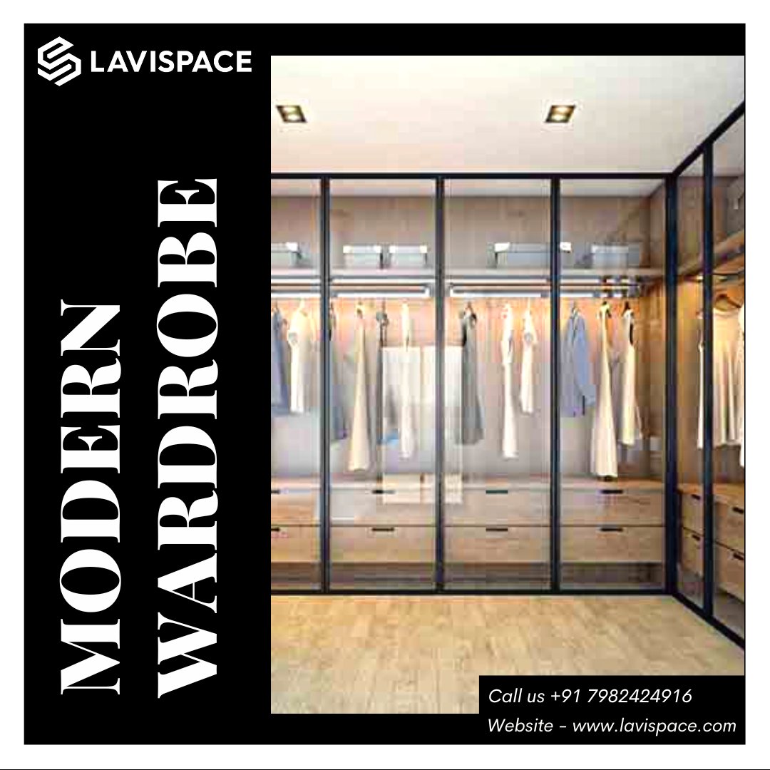 #Wardrobes are one of the most commonly used furniture in your #bedroom. Choosing the right #wardrobe_design can make your life easier with more storage options.
#Lavispace #interior #interiordesign #luxurylivingroom #wardrobe #bedroominterior #modernbedroom #designerbedroom