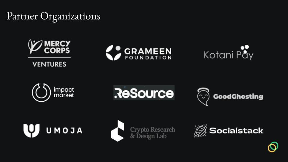 Celo's tweet photo. And we're very excited to announce our partners in the Collective: 

@MCSocialVenture
@ReSource_Fi 
@KotaniPay 
@cradl_org
@trysocialstack 
@goodghosting
@UmojaLabs 
@impactMarket_
@GrameenFdn https://t.co/6WXMSB99ER