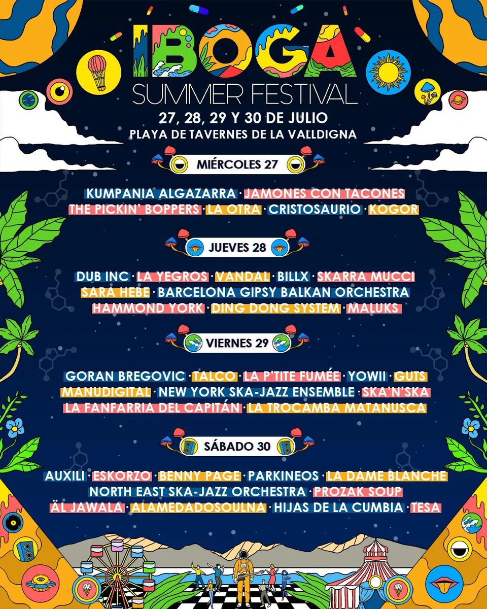 En una semanita ponemos rumbo al <a href="/IbogaSummerFest/">IbogaSummerFestival</a> del cartelazo de este año os recomendamos a @dubincofficial <a href="/sarahebeok/">Sara Hebe</a> <a href="/cristosaurio/">Cristosaurio</a> <a href="/eskorzo/">ESKORZO</a> @newyorkskaJazz
