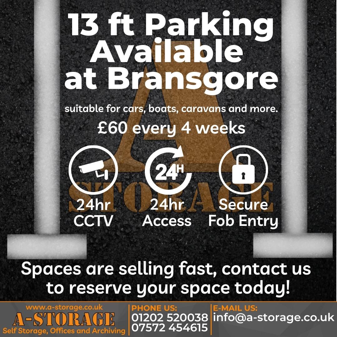 AStorageDorset's tweet photo. Parking spaces for cars, boats and caravans are now available at our Bransgore facility. Spaces are selling fast so be sure to reserve your space today! 

Talk to our friendly staff on 01202 520038 or visit https://t.co/l5lNlNbbYW for more information on our parking spaces. https://t.co/Q0QD8mFwIt