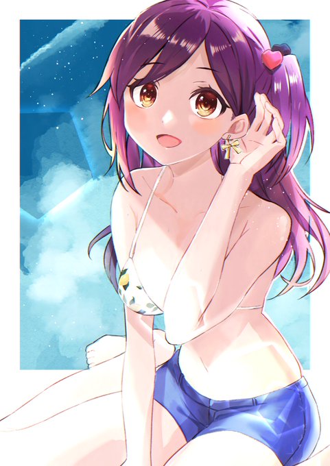 はぎおしさん【@hagi35ka】と線画交換しました!!見てくださいこの美麗な塗りを…こんな素晴らしい塗りチキンには出来ない…かなり勉強になりました…!!!!水着レモン柄の発想かわいすぎる…というか全部綺麗…!!!!線画交換して頂きありがとうございました! 