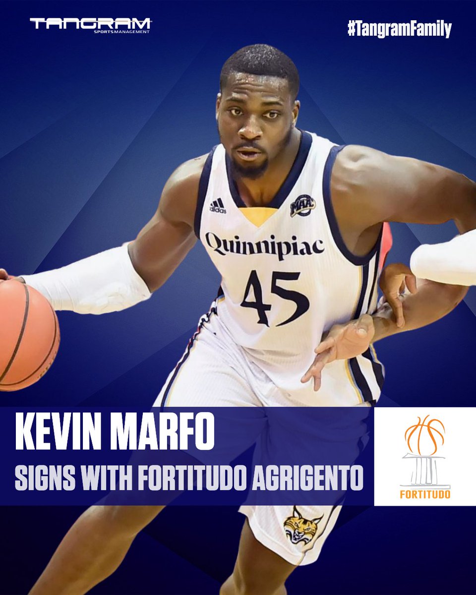 TangramSports's tweet photo. Kevin Marfo starts his pro career in Italy @LNPSOCIAL with Agrigento @FortitudoAG🇮🇹

The former Quinnipiac @QU_MBB center finished 7th all-time in Total Rebound Percentage for a D1 @NCAA player and led the nation in RPG (13.3) in the 2019/20 season🇺🇲

Let's go @KevinMarfo 👏🏾 https://t.co/RqXy3Dase4