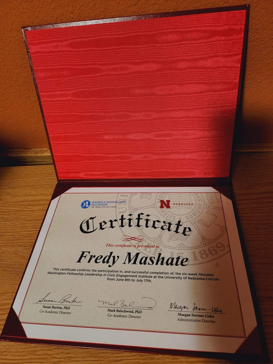 fredymashate's tweet photo. Officially a @UNLincoln #MandelaWashingtonFellowship for Young African Leaders, 2022 Alumni.

The journey continues... 

#YALI2022 #YALIatUNL #GlobalNebraska #YoungAfricanLeaders https://t.co/s0wWonR3U5