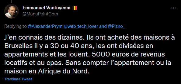 @ManuPointCom "Afrique du Nord". Si c'était pas raciste vous auriez dit "à l'étranger". Mais bon, si c'était pas une invention sur base de "j'ai un copain qui connait qqun", peut-être que vous n'auriez pas ressenti le besoin de donner du corps à vos mensonges avec des détails superflus.
