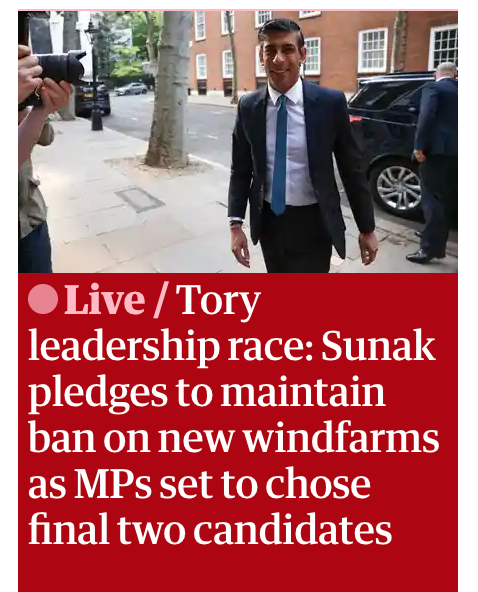 Yesterday, we saw record-breaking temperatures. Fires spread across the country. People lost their homes.

And this is what the Tory frontrunner has to say about transitioning to the kinds of cheap, clean, green energy that'll save our lives.