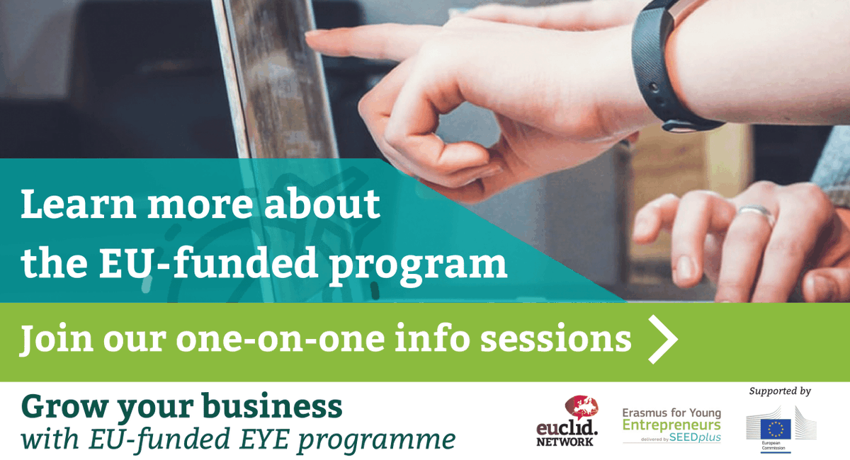 Are you an aspiring #entrepreneur❓Do you want to grow your business❓

#ErasmusEntrepreneurs is your opportunity to learn from experienced peers in your field and create positive impact🌱

🚩Learn the EU-funded exchange programme👉bit.ly/EYE-SEEDplus