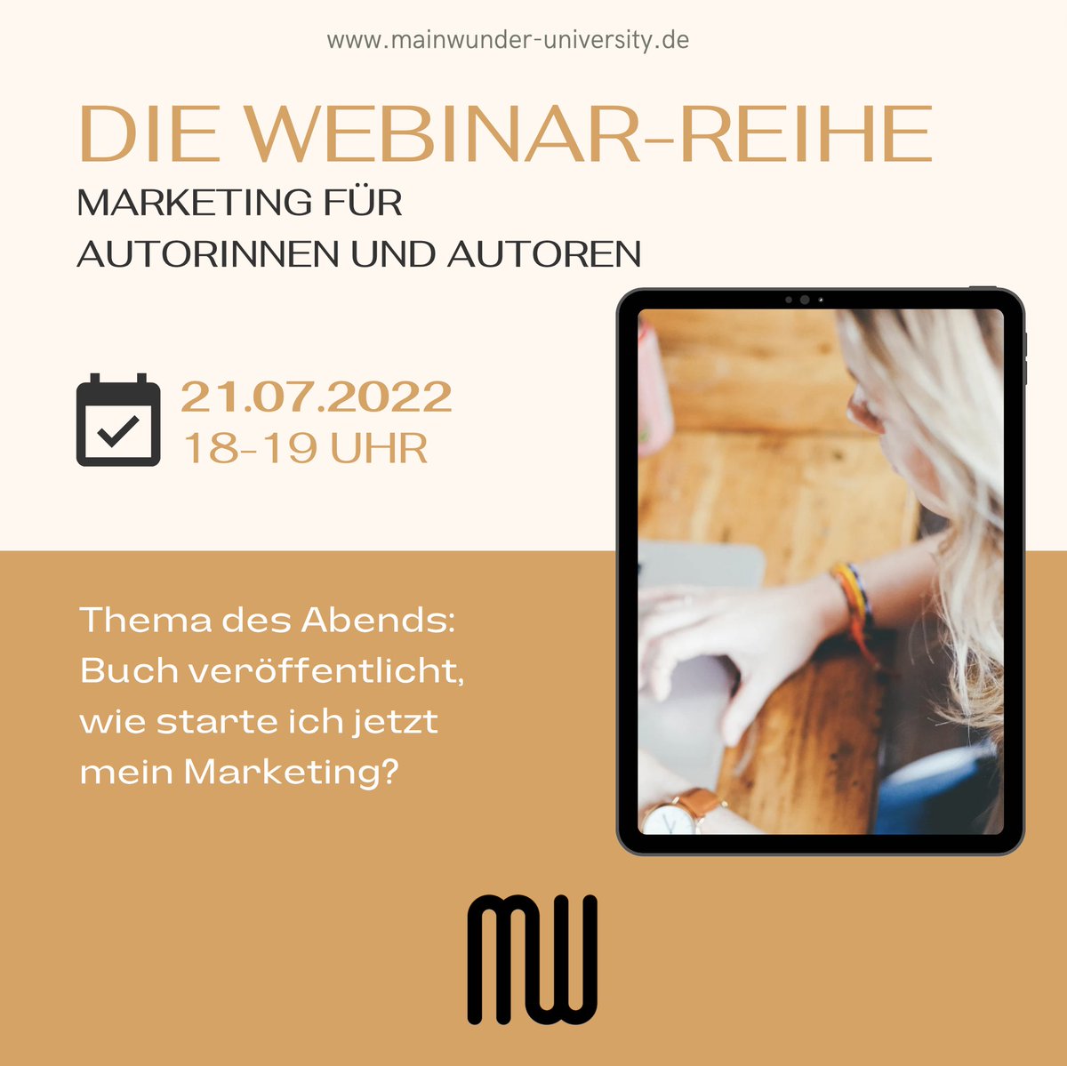 Morgen neues Live-Webinar via Zoom - Thema: Buch veröffentlicht, wie starte ich jetzt mein Marketing? 
Hier geht´s zur Anmeldung: bit.ly/3om1iH2
