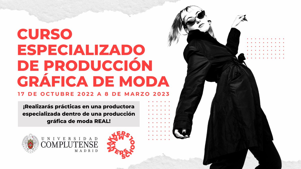 Curso especializado de producción gráfica de moda 

✔️ Curso 2022/2023 del 17 de octubre a 8 de marzo 

➡️¡Realizarás prácticas en una productora especializada dentro de una producción gráfica de modo real!