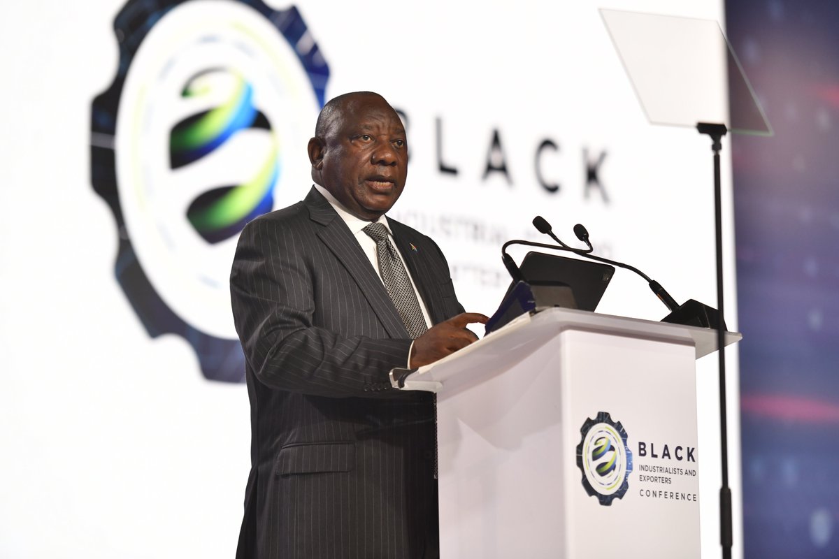 IDCSouthAfrica's tweet photo. President Cyril Ramaphosa delivers the keynote address at the #BIEC2022.

The conference will also highlight South African stories of firms that have built from the bottom and who have used the opportunities to build businesses and create jobs.
https://t.co/CMlZUuiGul
#BIEC https://t.co/psQAoJiUld