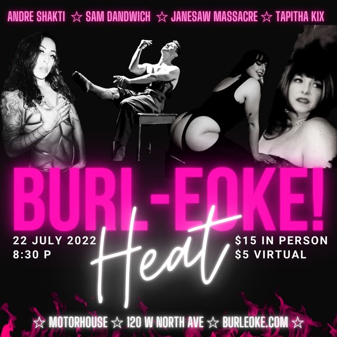 🔥 THIS FRIDAY 🔥 Seriously not to be missed!!!  Tickets and info at https://t.co/OOIVgTKi4g https://t<a href="/tag/burleoke"class="tags"><span>#burleoke</span></a>
