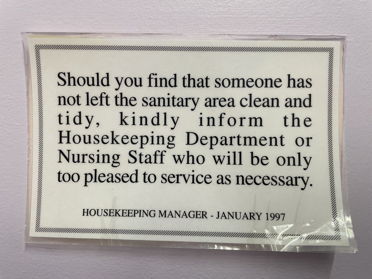ACPBab's tweet photo. It always brings a smile to my face when I look at this sign on the staff toilet wall. 🫡 https://t.co/bULUPhrP1g