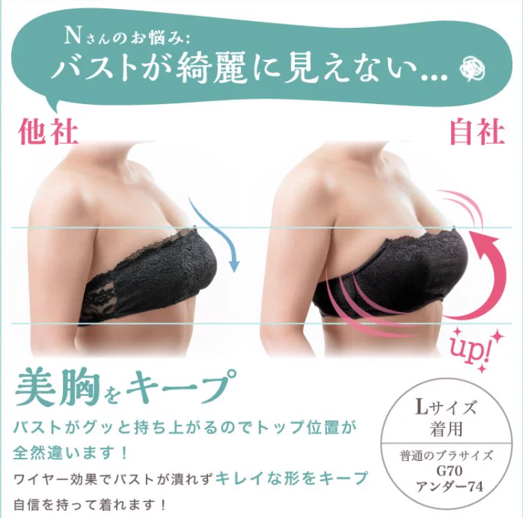 貧乳民だけど盛れる。一日着けてたんだけど肩紐付いてんのかって位ずり落ちない