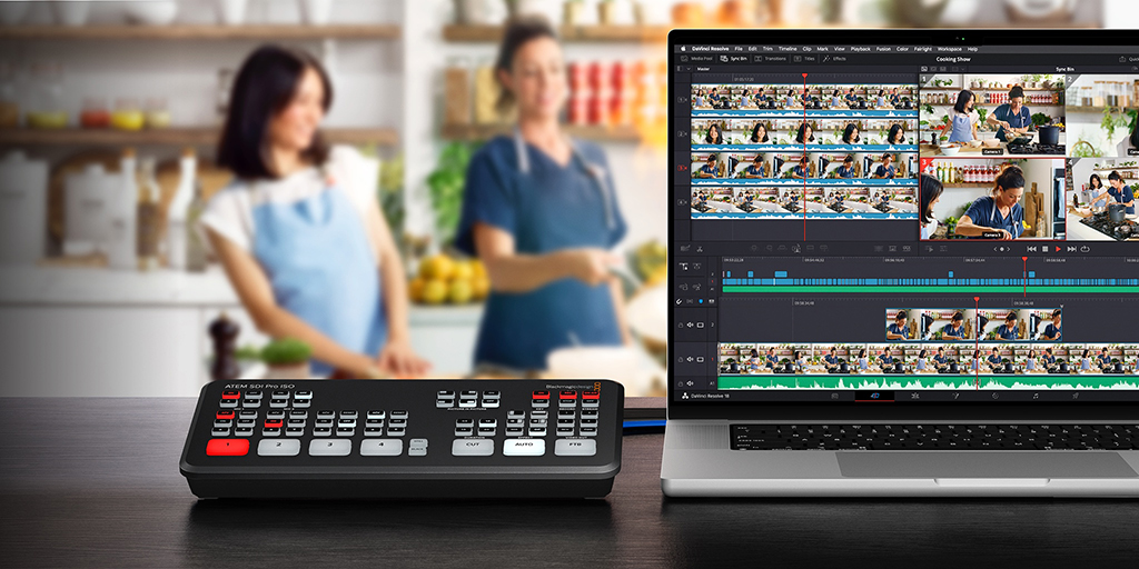 Introducing ATEM SDI switchers! Three new ultra portable ATEM SDI models with professional SDI connections, standards converters, Fairlight audio mixer, built in DVEs, chroma keyers and more! Learn more at bmd.link/avJ9gJ