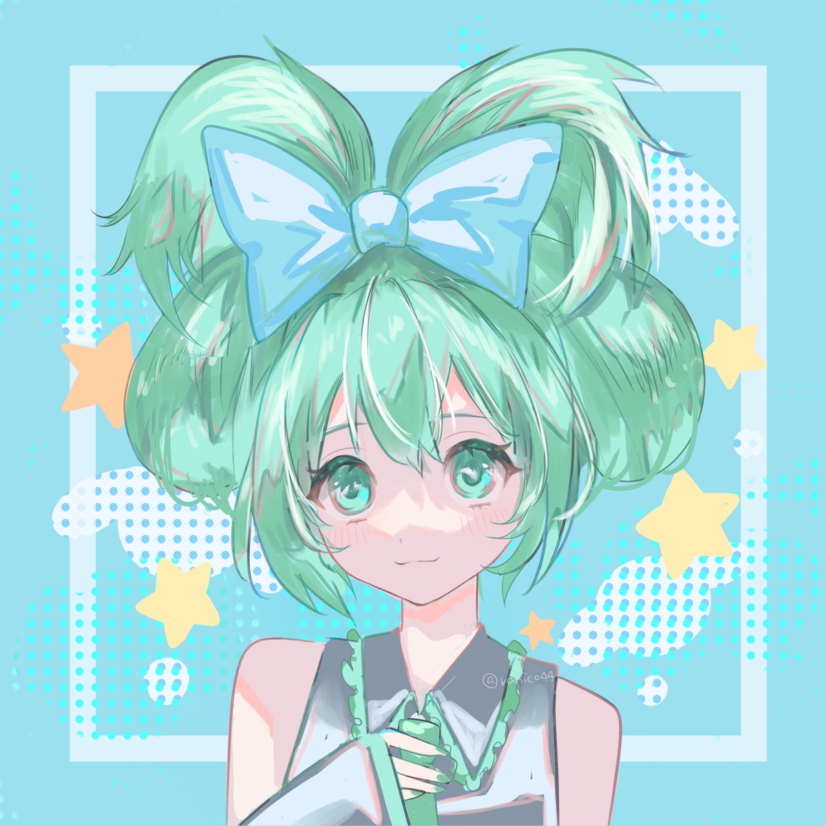 初音ミク「シナミクちゃん! 初音ミクシナモロールカフェ行きたいな〜૮₍˶ᵔ ᵕ ᵔ˶₎ა 」|ranico@31カラパレちゃれんじ中！のイラスト