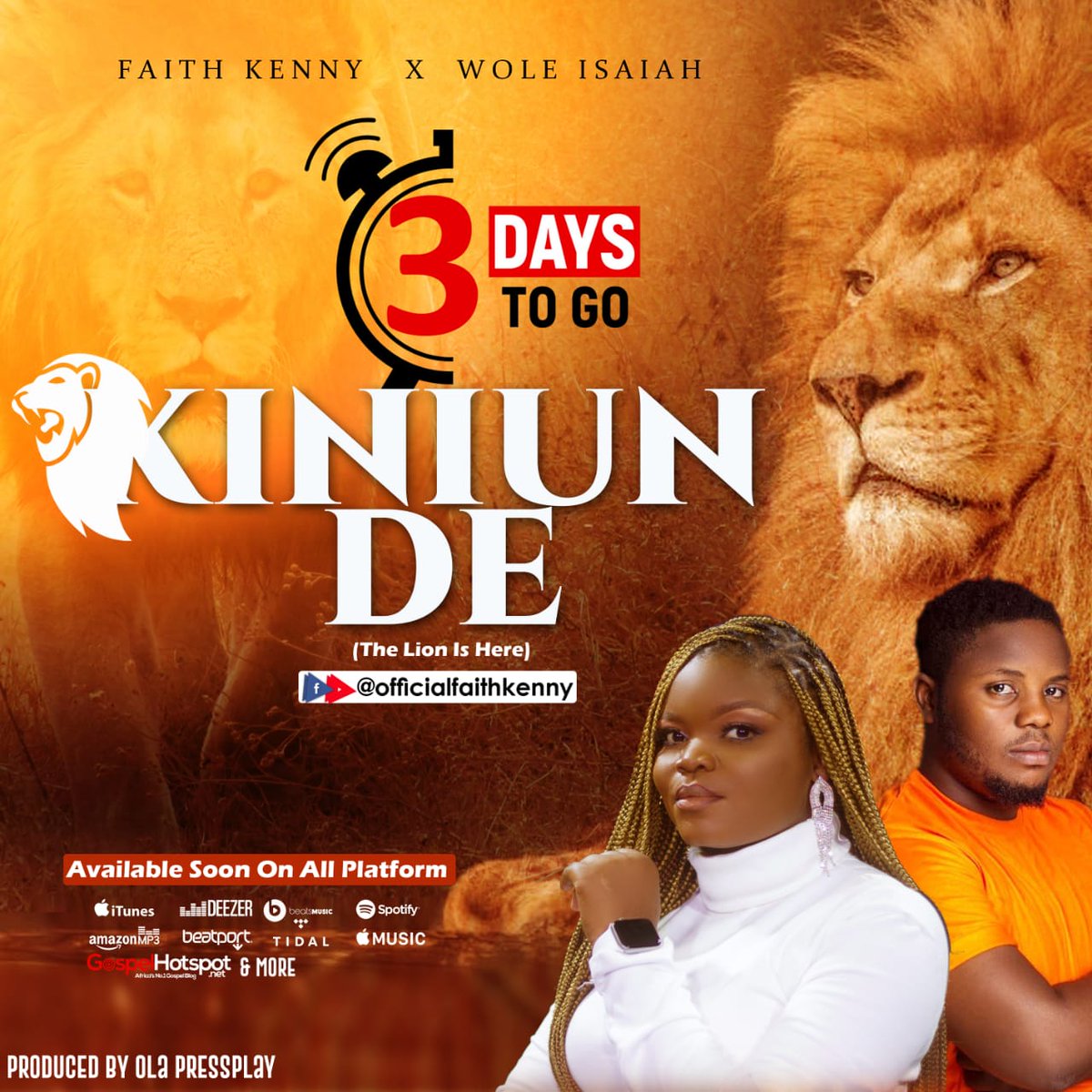 Faithkenny76's tweet photo. 3 Days to the long anticipated Kiniun De. Prepare your heart to be blessed by this sound by Min. Faith Kenny Ft Min. Wole Isaiah @woleisaiah https://t.co/W9CEvT7jVr