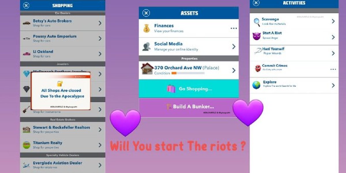 kaiswift13's tweet image. #WRLDcompilation: Apocalypse Concept (feat. @kyleagcaint)!

• Fight for your country in nuclear wars! 💣
•Scavenge for goods!
•Build Bunkers 🏚
•Riot ⛏🪧
Find out what it takes to live in the Apocalypse... will you survive?

Tag @BitLifeApp so they notice our content!