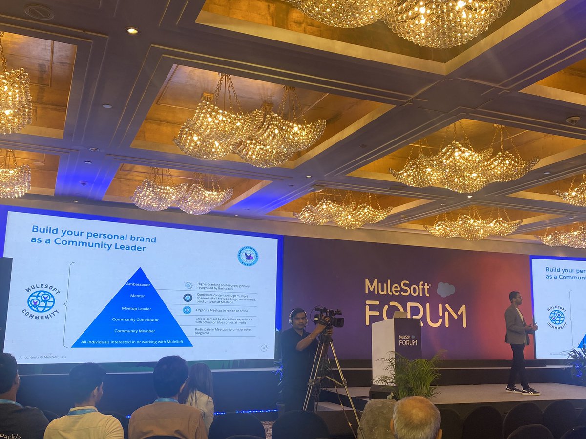 gauravkheterpal's tweet photo. A great session at #MulesoftFORUM Mumbai talking about how you can contribute to @MuleDev community as Meetup Leaders, Mentors &amp; Ambassadors.

A passionate community focused on helping everyone learn @MuleSoft - grateful to be a Mulesoft Mentor! https://t.co/UQXtDBlc8B