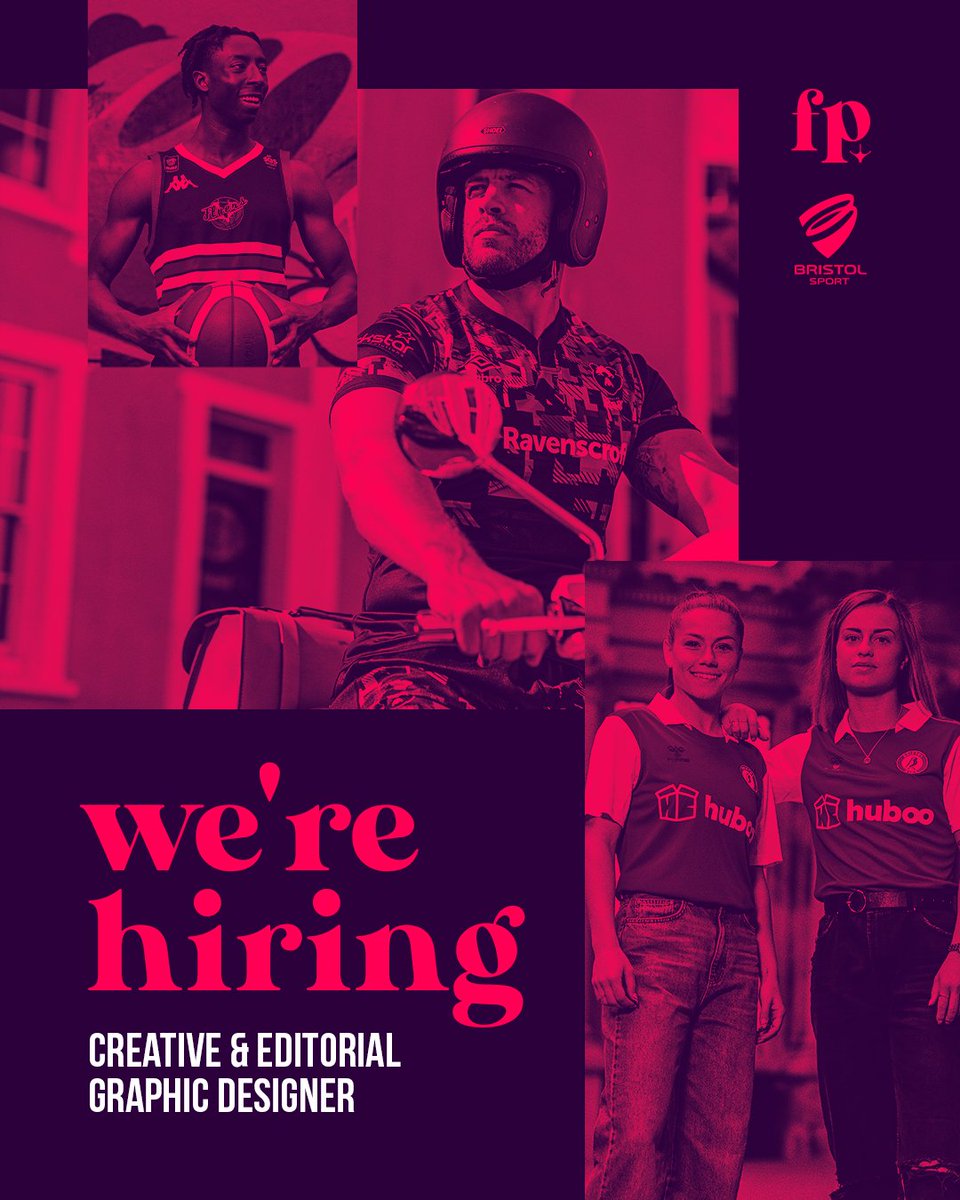 _CharlieBurman's tweet photo. @reachfeverpitch @Bristol_Sport are currently recruiting for a Creative &amp; Editorial Graphic Designer! ⚽️🏉🏀

If you're interested in the position, drop me a message or see the link below 👇

🔗 https://t.co/zgtbSxE7Jp

#smsports #sportdesign #GraphicDesign https://t.co/wuzReausAz