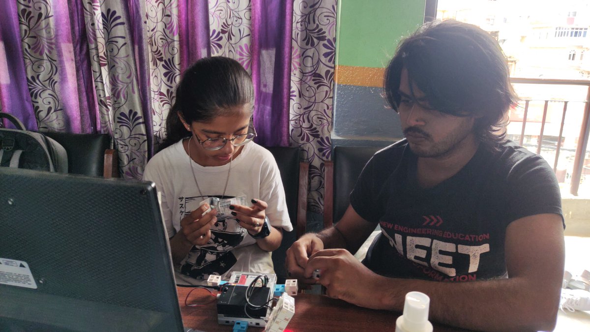 olenepal's tweet image. We did a Robotics Refresher Training in Prabhat School, Gwarko! This time, one of the participants was a student! We were so thrilled to see everyone be actively involved, especially the student, who was a quick learner :) #robotics #robotprogramming #edtech