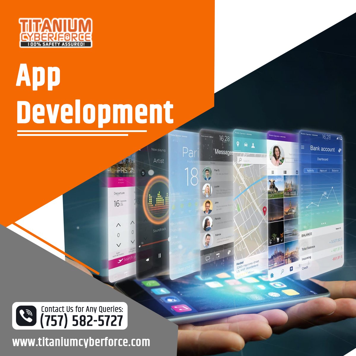 CyberTitanium's tweet image. Titan Cyber Force takes care of the needs of its clients while improving and making an app or program simple to use. Applications are growing increasingly more complex.

Contact us at - titaniumcyberforce.com

#app #appdevelopment #appdeveloper #developement  #USA  #USAToday