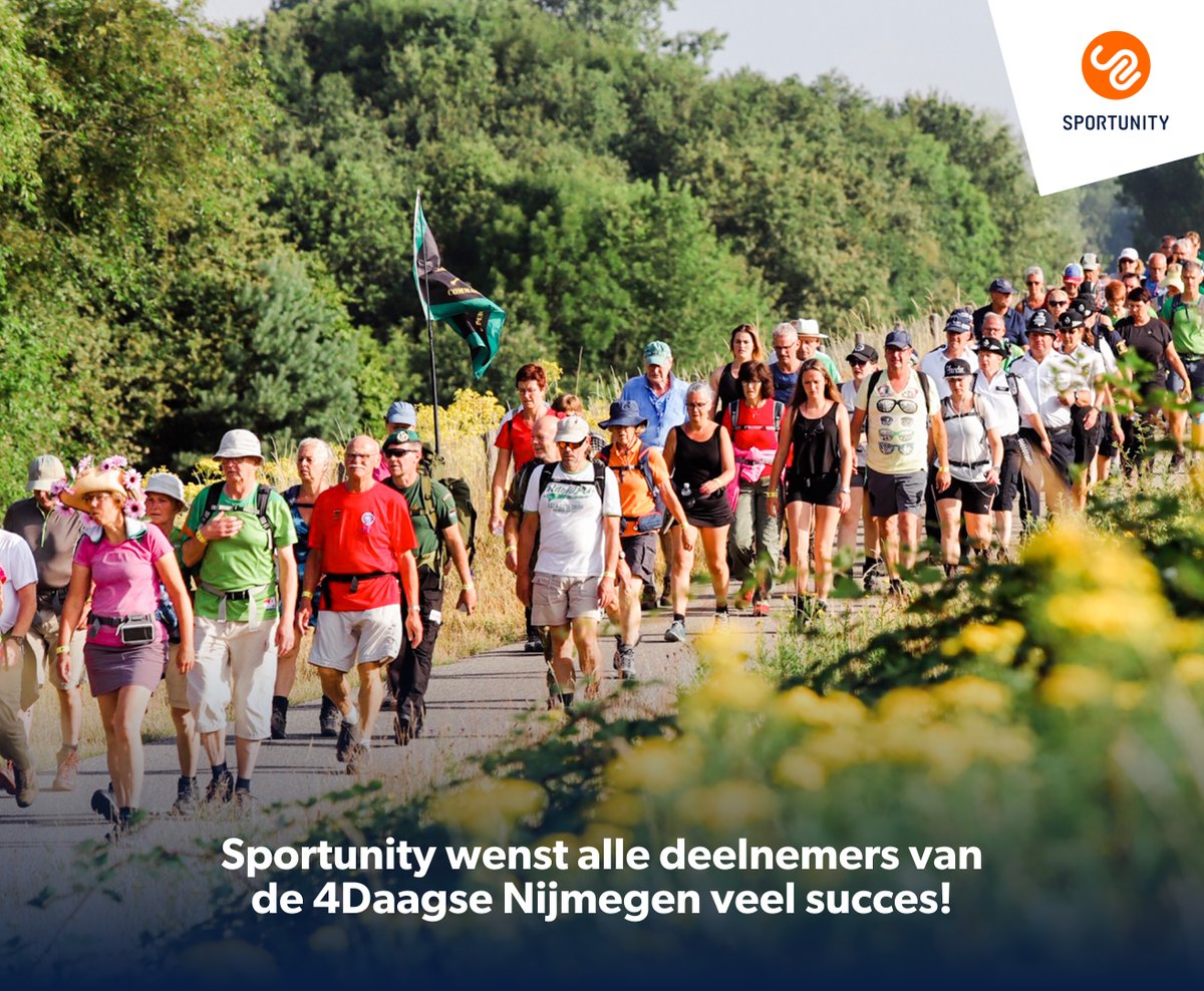 Sportunity wenst alle deelnemers, en in het speciaal onze collega Freek, veel succes tijdens de 104de 4Daagse! Heb jij de 4Daagse app al gedownload?

Download de app via ➡️ onelink.to/64thsb

#4Daagse #TRACX
 
📸 Ger Loeffen