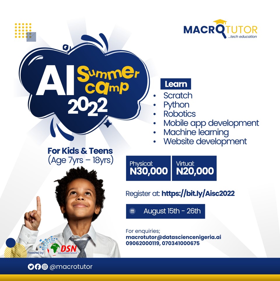 Where will your child be during this long holiday? Help your child to learn digital skills and prepare them for the future. The slots are quickly filling up. Click here to register for the DSN AI Summer Camp 2022. Click here: bit.ly/Aisc2022.