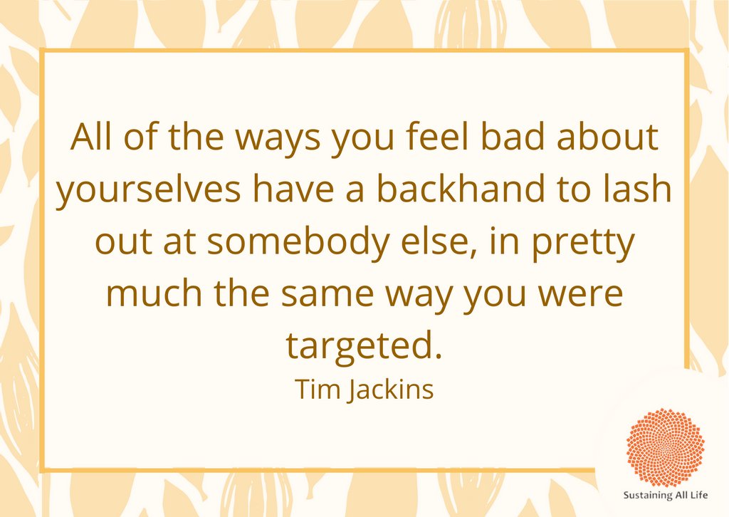 All of the ways you feel bad about yourselves have a backhand to lash out at somebody else, in pretty much the same way you were targeted. - Tim Jackins

#climatejustice #UER #UnitedtoEndRacism #environment #climateemergency #climateaction #earth #climatecrisis
