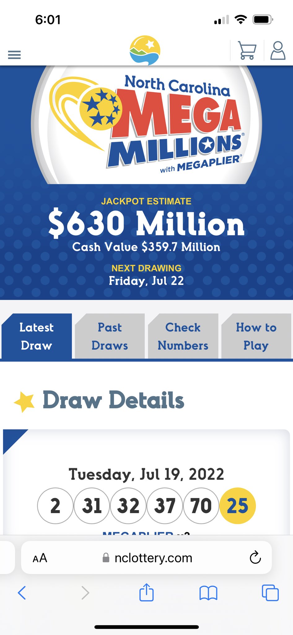 Next Mega Millions Drawing 2025