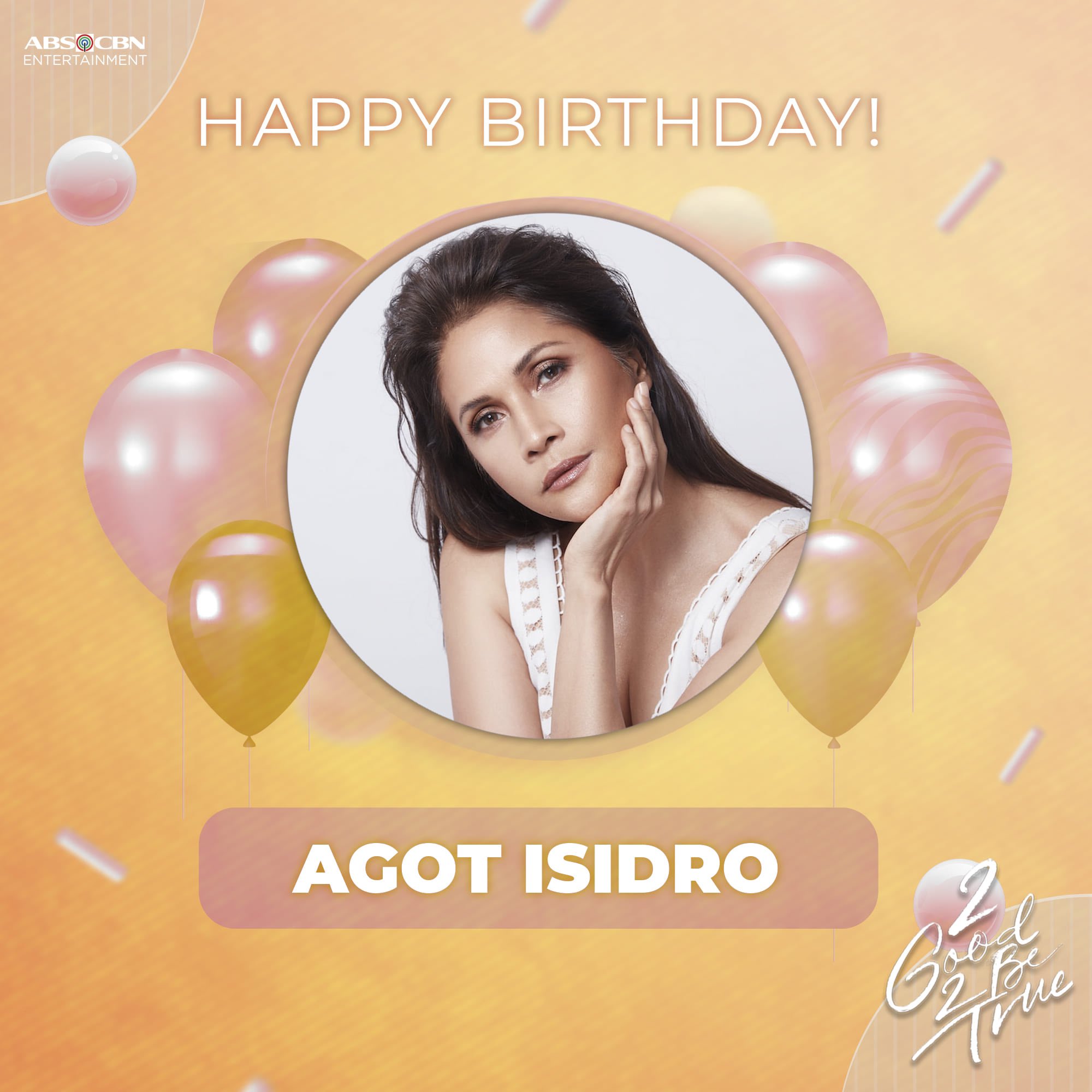 Happy Birthday, Agot Isidro. Stay safe and God bless you always! Love from your Family.    