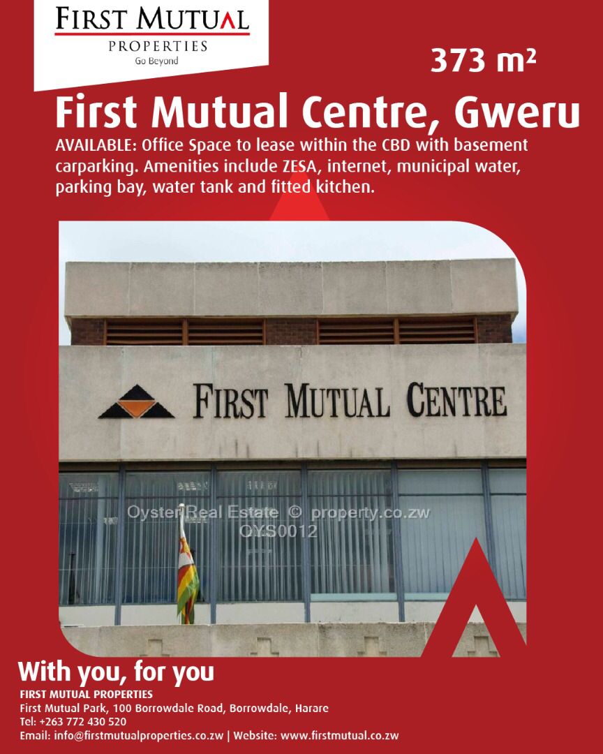 OFFICE SPACE AVAILABLE 

We have commercial property to rent in Gweru. Send us a DM today to get more information. 

#WithYouForYou