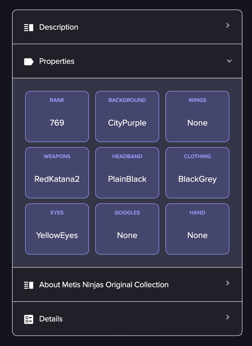 MetisNinjas's tweet photo. @NFT_Apparel_LTD Marketplace is now showing traits including RANK on newly minted Ninjas! 

Check it out #NFTMarketplace #Metis #Polygon #Andromeda #Web3 #NFT

https://t.co/83EdSGD35v https://t.co/eg1RZqRkxy
