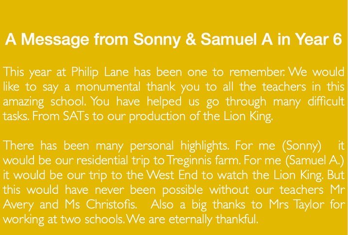HPA_Philip_Lane's tweet image. We don’t have a newsletter this week, but wanted to share a message from Sonny and Samuel A in year 6, who have written some thoughts before they leaves #HPAPL today. 

#HPAPLFamily
@HarrisFed
