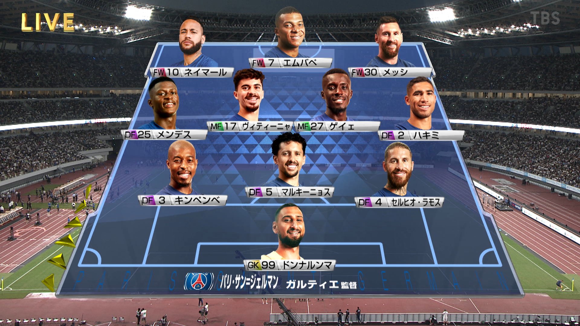 Tbs サッカー Psg Japan Tour22 Tbs 系列放送中 パリサンジェルマン Vs 川崎フロンターレ 副音声は 竹内涼真 大久保嘉人 Tbsサッカー で質問募集中 質問に答えていきますよ 両チームスタメン T Co Fctwmbt4yn