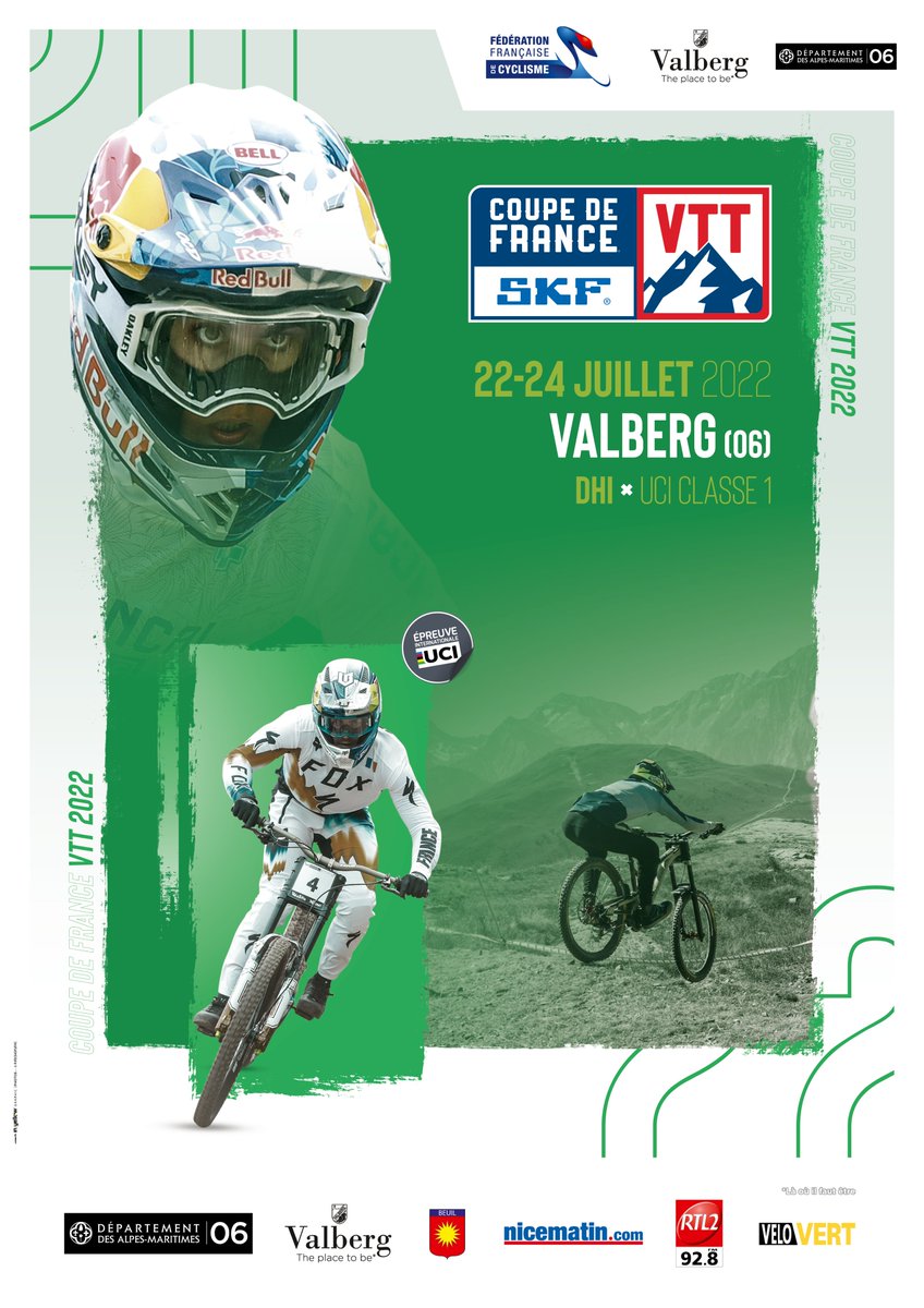 [#SAVETHEDATE] #Valberg vous accueille ce week-end pour une étape de la 🇫🇷Coupe de France de #VTT DH, où plus de 250 pilotes, dont les meilleurs de l'hexagone, sont attendus 🚵‍♂️ ! 📅 22-24 juillet 📍 Bike Park, secteur des Eguilles @FFCyclisme @AlpesMaritimes @VisitCotedazur