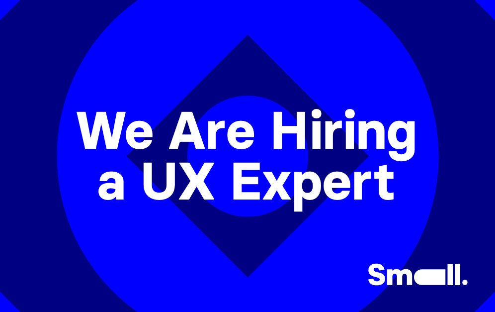 En Small Buscamos a una persona experta en UX. Si cuentas con visión estratégica, te gusta idear soluciones sencillas para problemas complejos, y quieres formar parte de grandes retos, ¡únete al equipo! wearesmall.es/ux-expert/