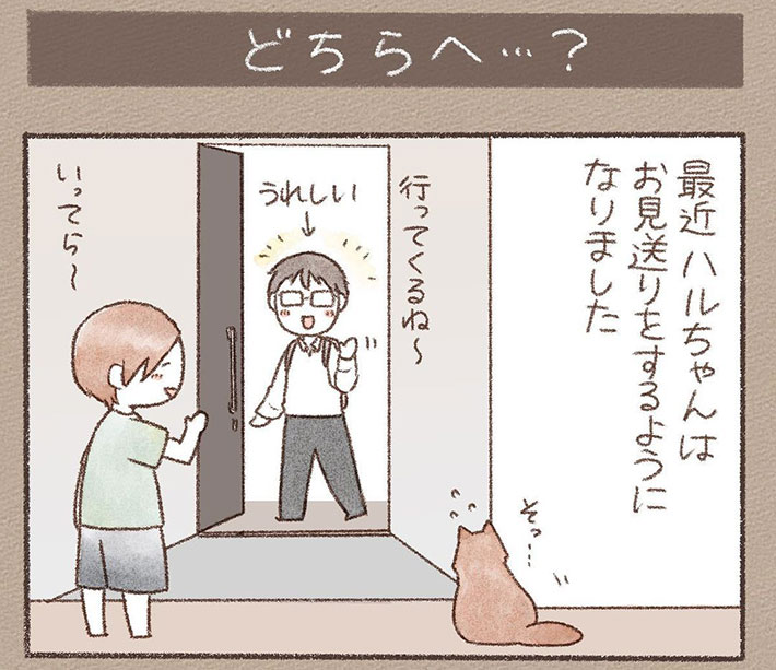 玄関で見送りをするようになった猫 タイミングが合わずに失敗すると… https://t.co/SdwGDLIMAQ @grapeejpより 