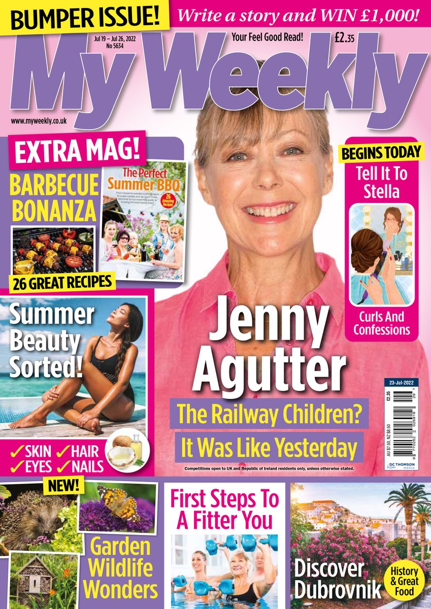 Check out the BUMPER issue of <a href="/My_Weekly/">My Weekly</a> out this week! Lots of great stuff in this issue... six brilliant short stories, including one from <a href="/osborne_bella/">Bella Osborne</a> and the start of our fabulous new fiction serial 'Tell It To Stella' from Louise Jensen <a href="/Fab_fiction/">Author Louise Jensen</a> 1/2