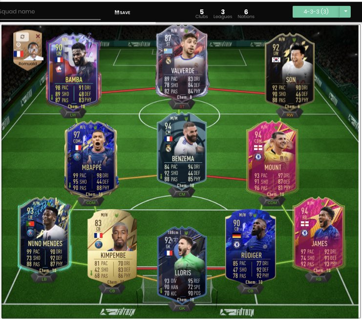 k9k2_'s tweet photo. @Dat_joshy @FutSheriff Valverde is 20K and Bamba is 40K. James and Mount are free you can get them by doing some objectives. Not a bad squad at all for a beginner https://t.co/Jrl8WoSME6